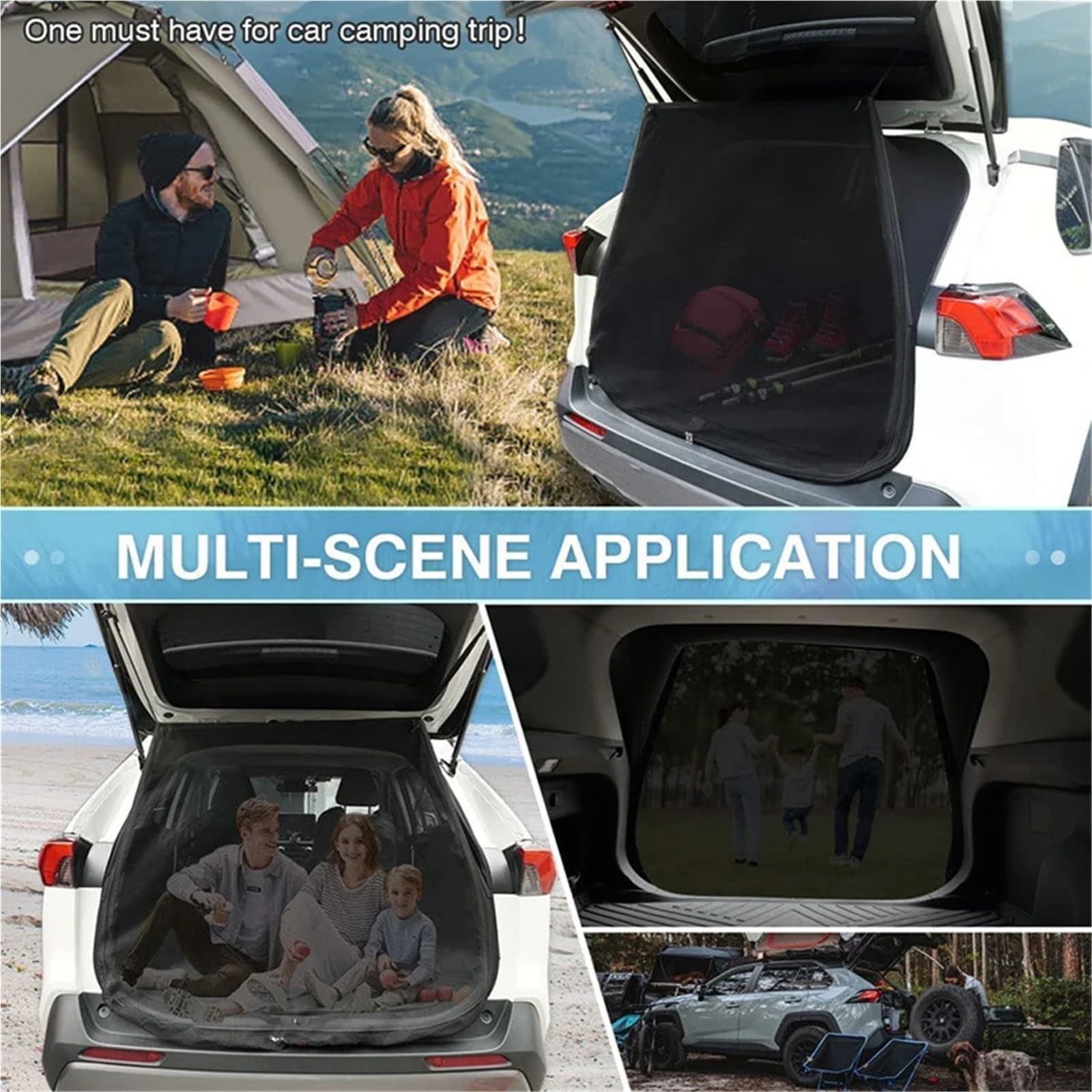 Rideau Voiture,Rideau Van Aménagé Rideaux De Confidentialité for Porte Coffre, Protection UV, Pare-Soleil for Voyage, Camping en Plein Air(168 * 148cm)