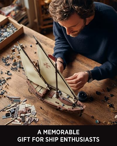 Nifeliz Nina Sailing Ship Building Set for Adults, Room Decor for Office, Bedroom or Shelf, Display and Collectible Gift for Ship Fans (1,402 PCS, NF10352) - 6