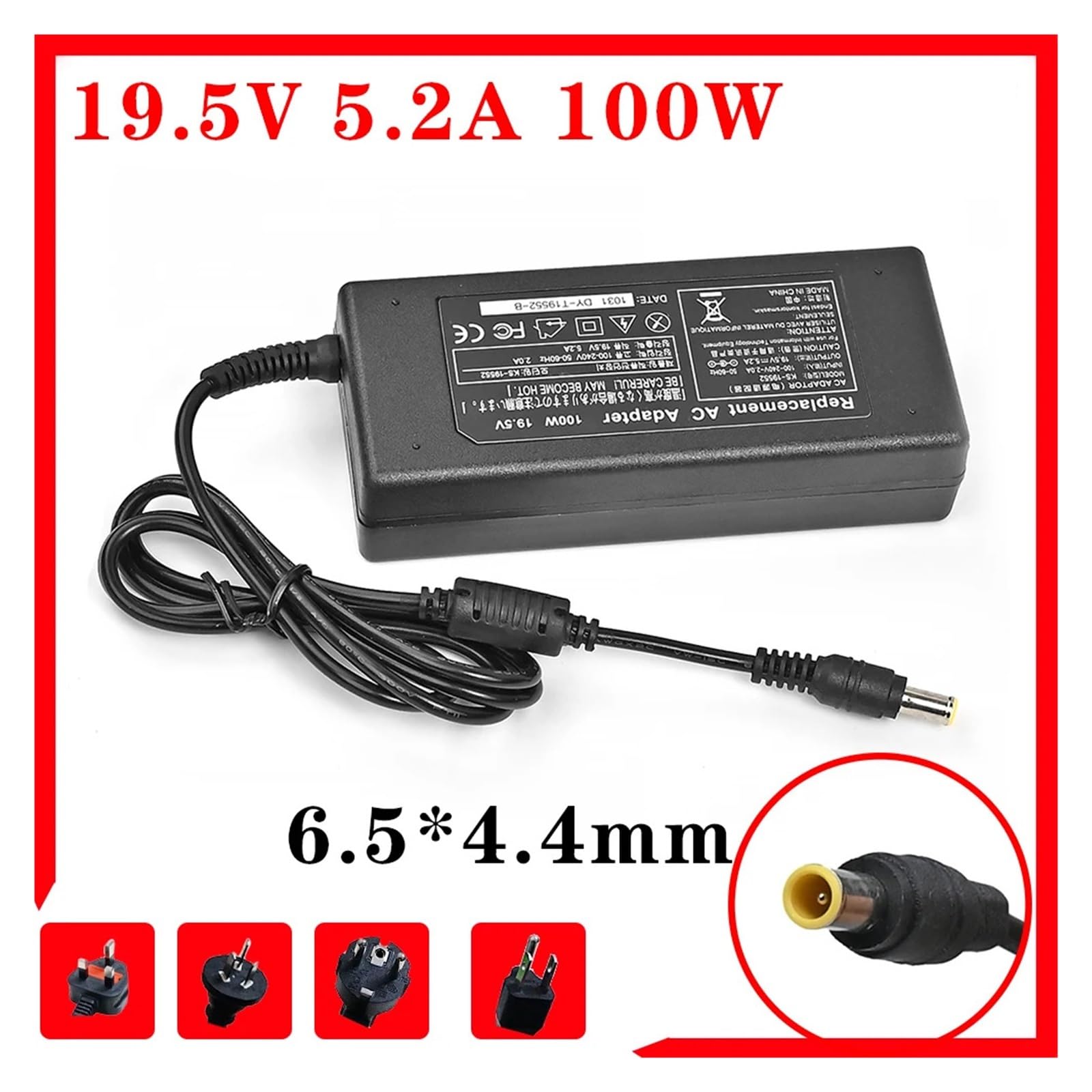 Zasilacz sieciowy do telewizora 100 V ~ 240 V 50/60 Hz 19,5 V 5,2 A 101 W 6,5 x 4,4 mm (AU)