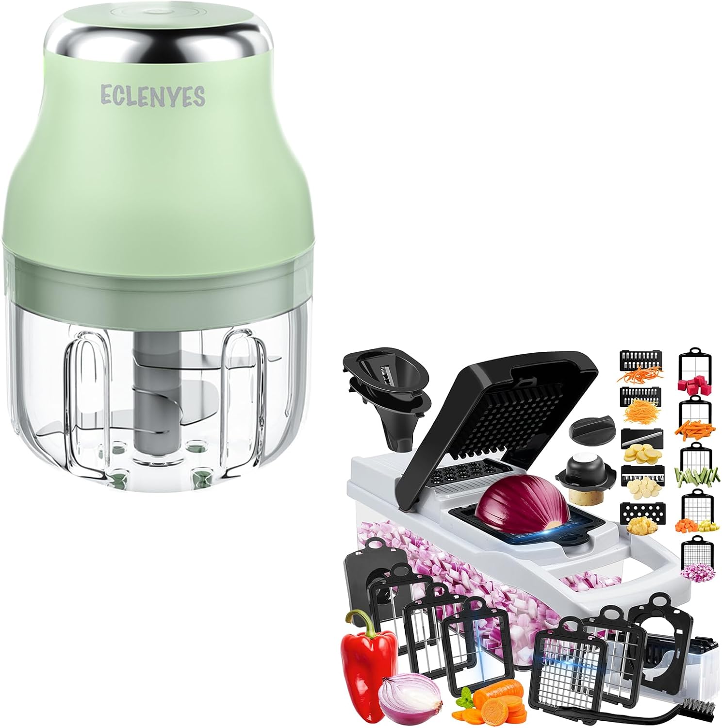 10 Blades Slicer Onion Dicer & 250ML Garlic Chopper