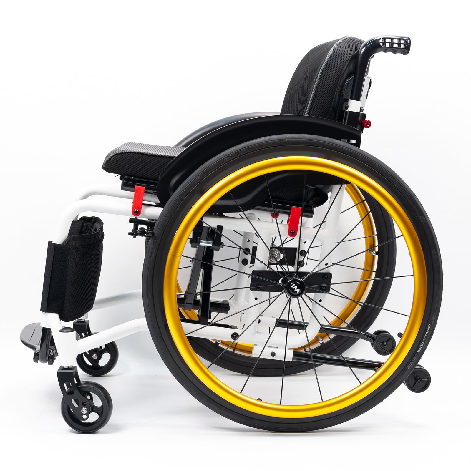 Silla de Ruedas Deportiva Manual Plegable - Ultraligera de Aleación de Aluminio, Ergonómica,sillas de ruedas manuales autopropulsadas,liberación rápida,Altura regulable(Seat width 38cm/15in,C)