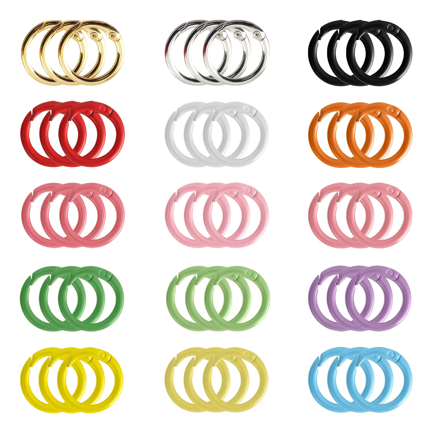 [Acidea] キーホルダー 金具 45個入 - 15色 丸リング DIY 手…