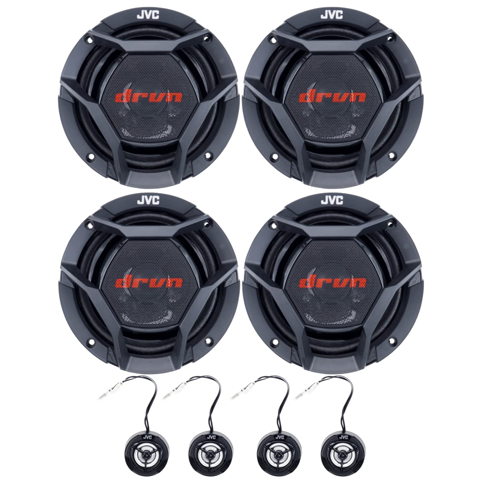 2 Pairs (Qty 4) of JVC CSDR1700C DRVN DR Series 6.75" 360 Watts Max Power 2-Way Car Audio Vehicle Component Speakers
