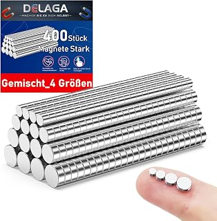 400 Stück Magnete, 4 Verschiedene Größen, Mini Magnete 3D Druck