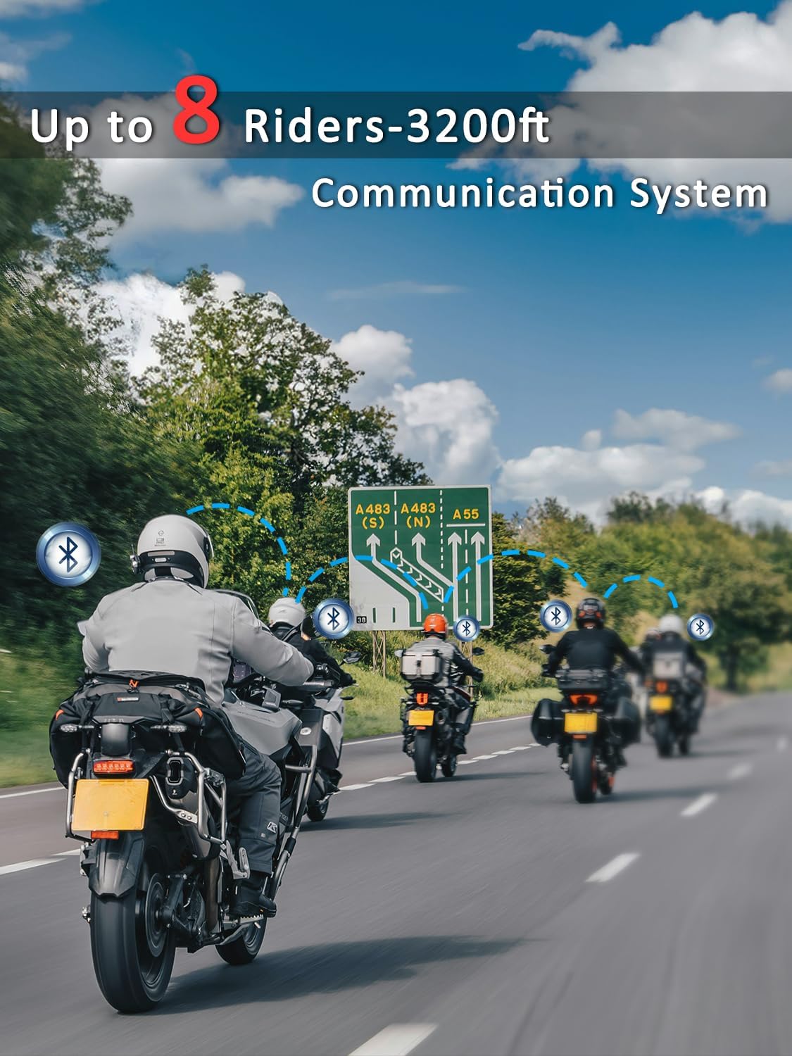 Multiple riders using MAXTO M6S mesh intercom