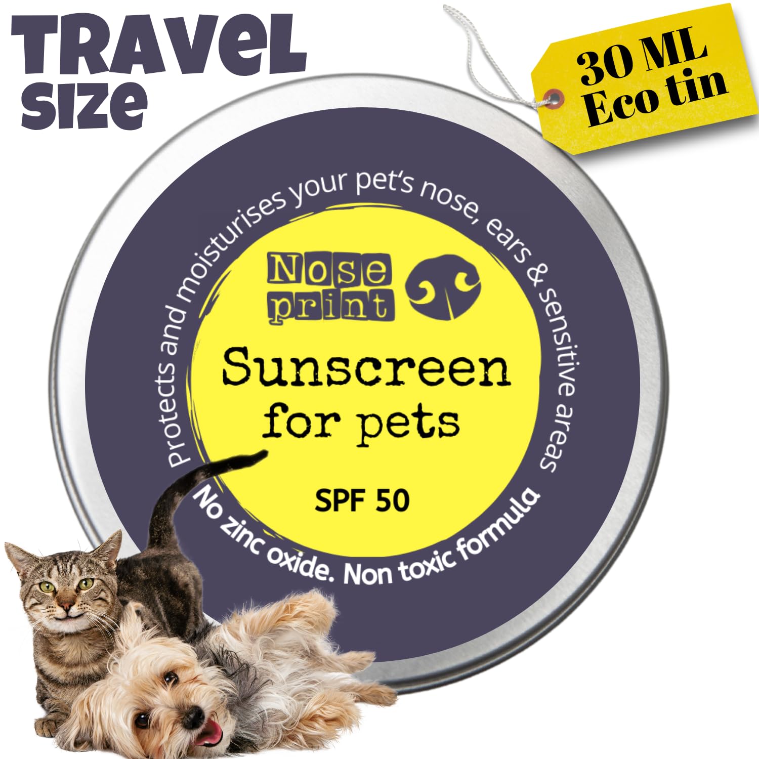 Noseprint SPF 50 Sun Protection Balm For Pets 30 ML in Tin, white, 30 g (Pack of 2) - Image 3