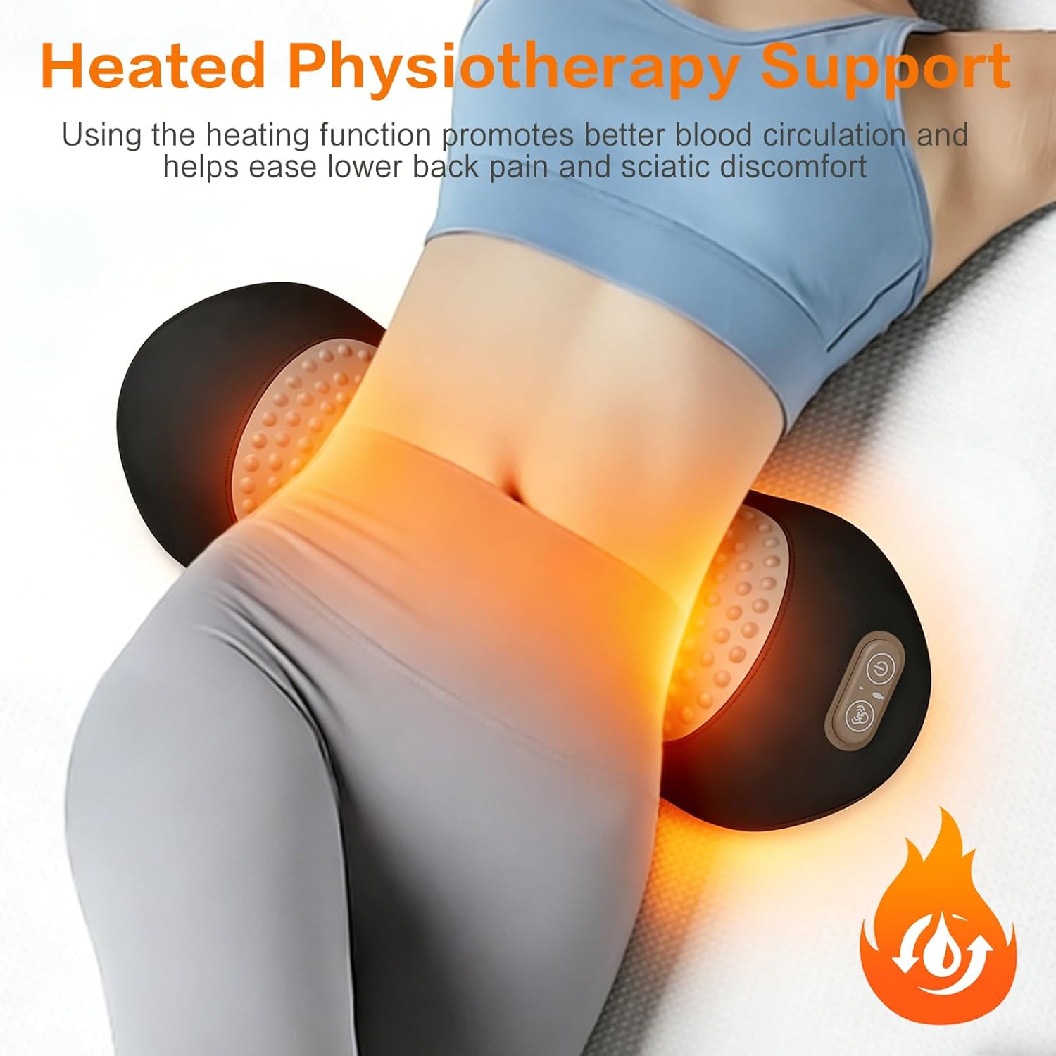 3-in-1 Back Massager with Heat, Vibration & Traction, Triple Fusion Back Massager for Bed and Chair, Electric Lumbar Support Pillow for Lower Back Comfort and Spine Support - Image 5