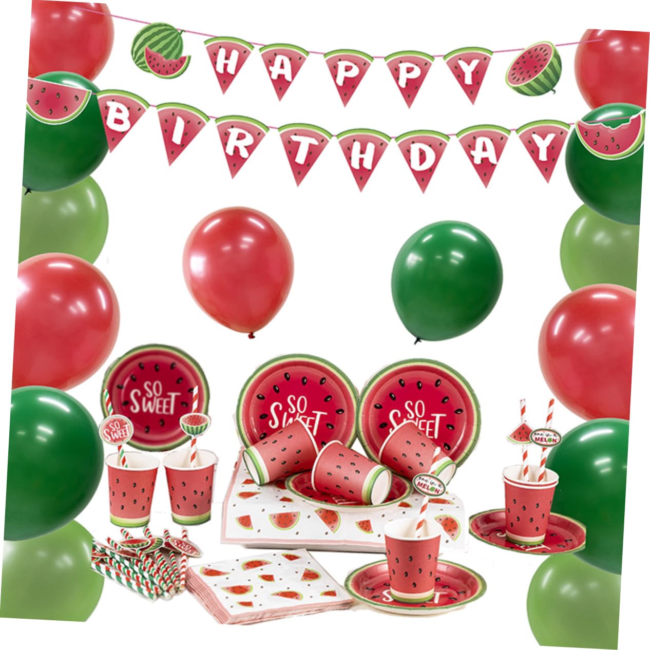 CALLARON 160pezzi Decorative Anguria Per Biodegradabili Per Compleanni e Hawaii Per Cocktail e Bevande