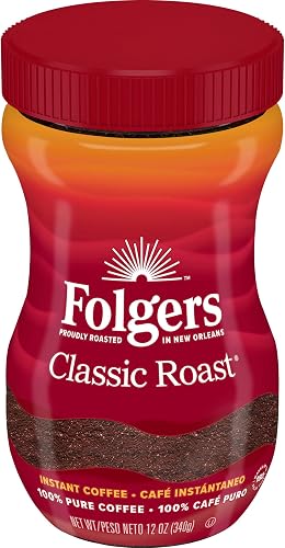 Folgers Classic Roast Instant Coffee, 12 Oz. Jar