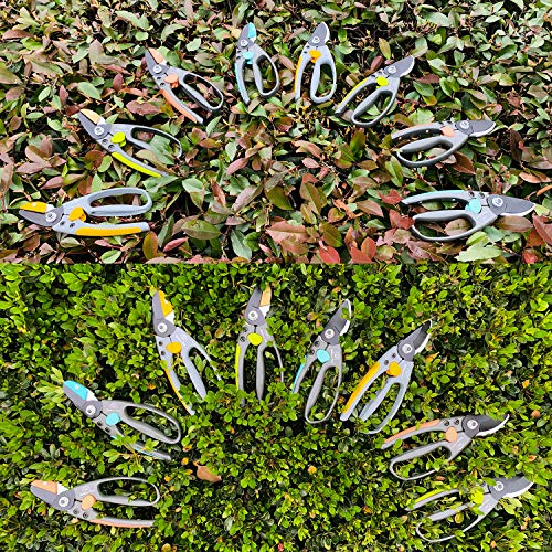 Rainbow Craft 8'' Bypass Pruner Shear, Rose Cutters, Herbs Scissors, Plant Trimming Shears for Garden&Lawn - Orange Color - Thumbnail 7