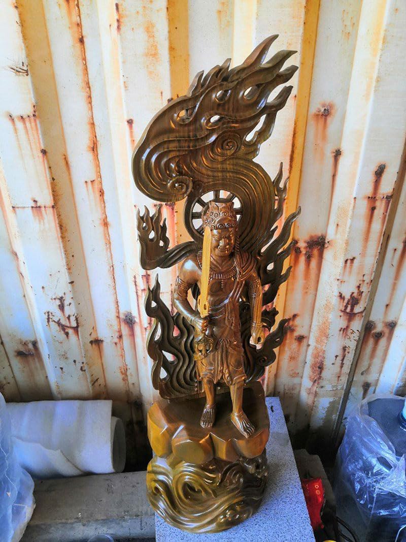最終値下げ　不動明王　仏像　木彫り 木彫り不動明王