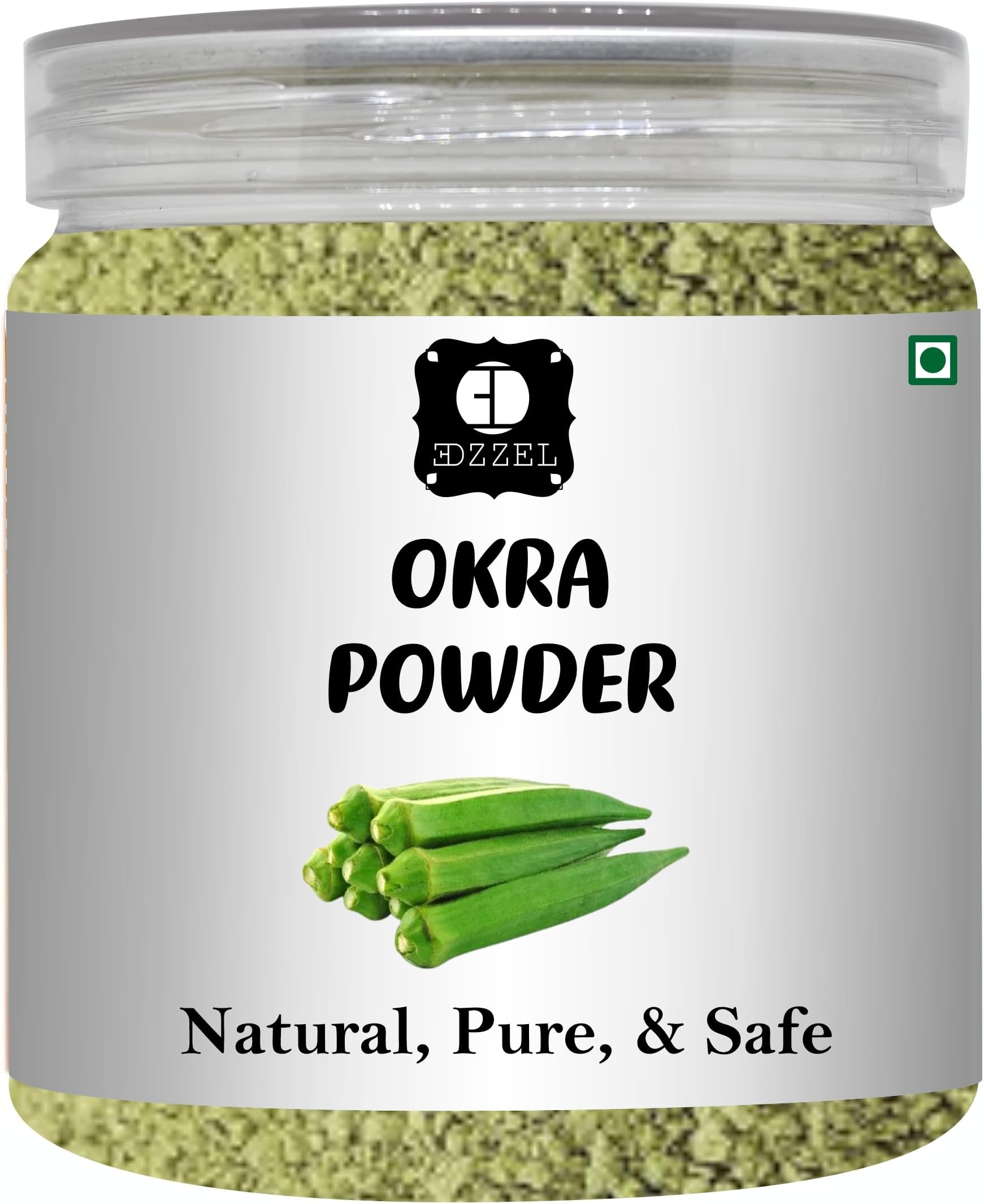 EDZZEL Natural Okra Powder 1.76 OZ / 50 GM | Set Of 1