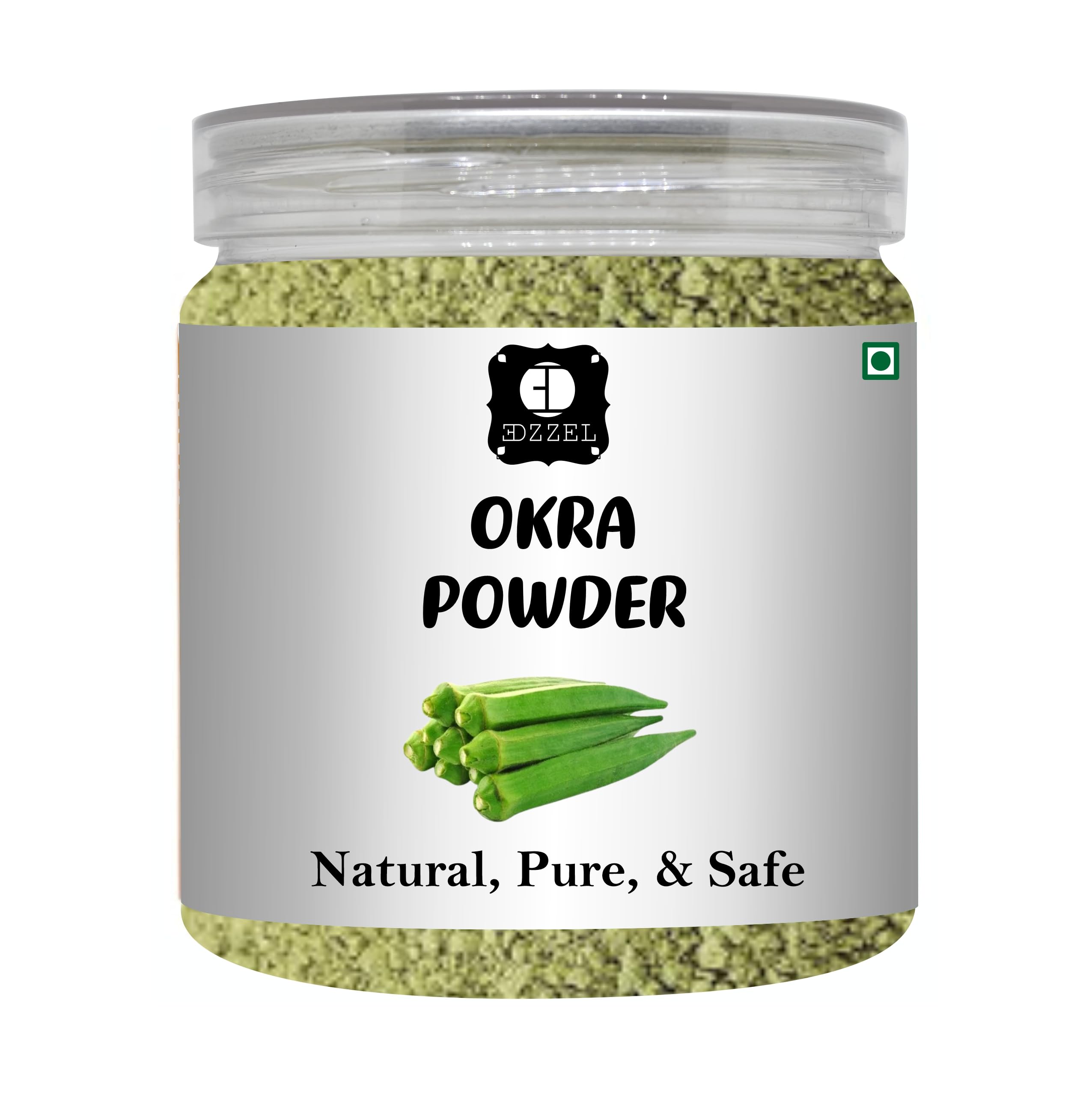 EDZZEL Natural Okra Powder 1.76 OZ / 50 GM | Set Of 1