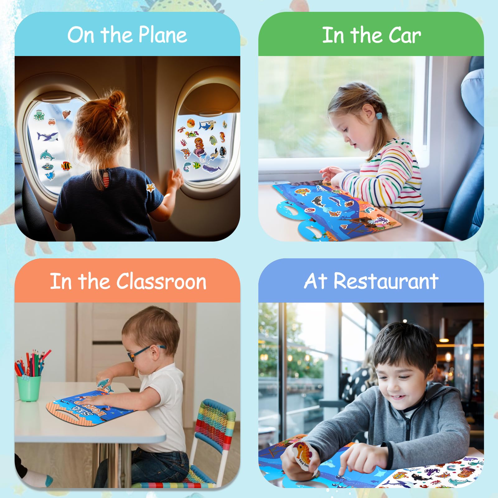 Sticker Books For Kids Reusable Sticker Book For Learning, Educational ...