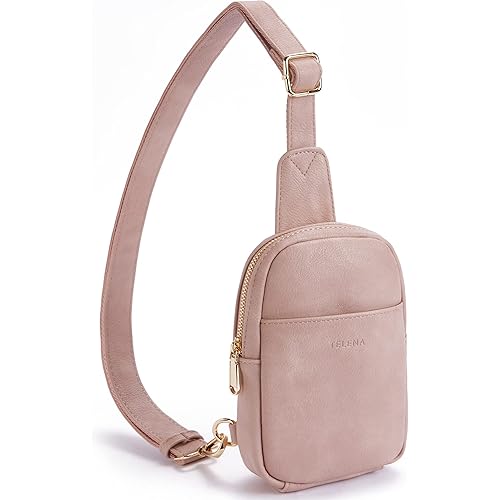 Telena Small Sling Bag for Women Leather Crossbody Fanny Packs Chest Bag for Women