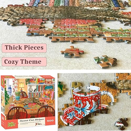 Miniatura 8 de Rompecabezas de pájaros de 300 piezas para niños y adultos, piezas grandes, lindo gordito búho de nieve, pingüino, pavo real, rompecabezas para