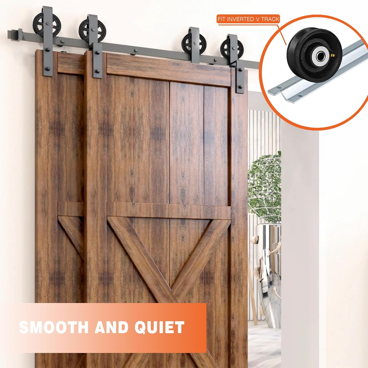 4" X 1.5" Cast Iron V Groove Wheel with Roller Bearing, 1200 lbs Capacity,Industrial Metal Casters for Roll Tracks, Rolling, Sliding Gates(2 Pack Black)