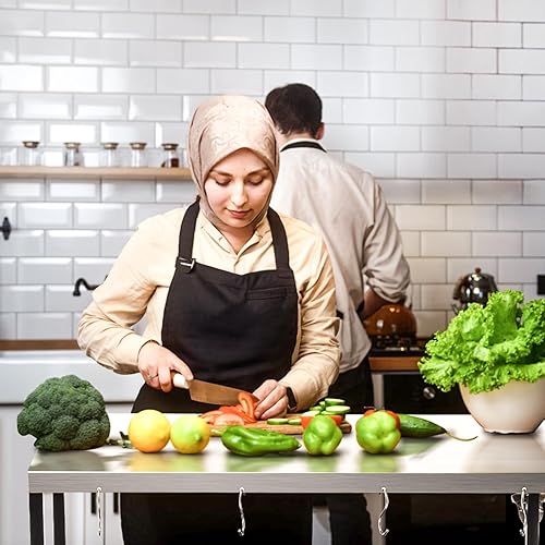 Miniatura 7 de Mesa de parrilla para exteriores de 3 estantes, mesa para horno de pizza con cubierta impermeable, mesa de comedor móvil, mesa de carrito con