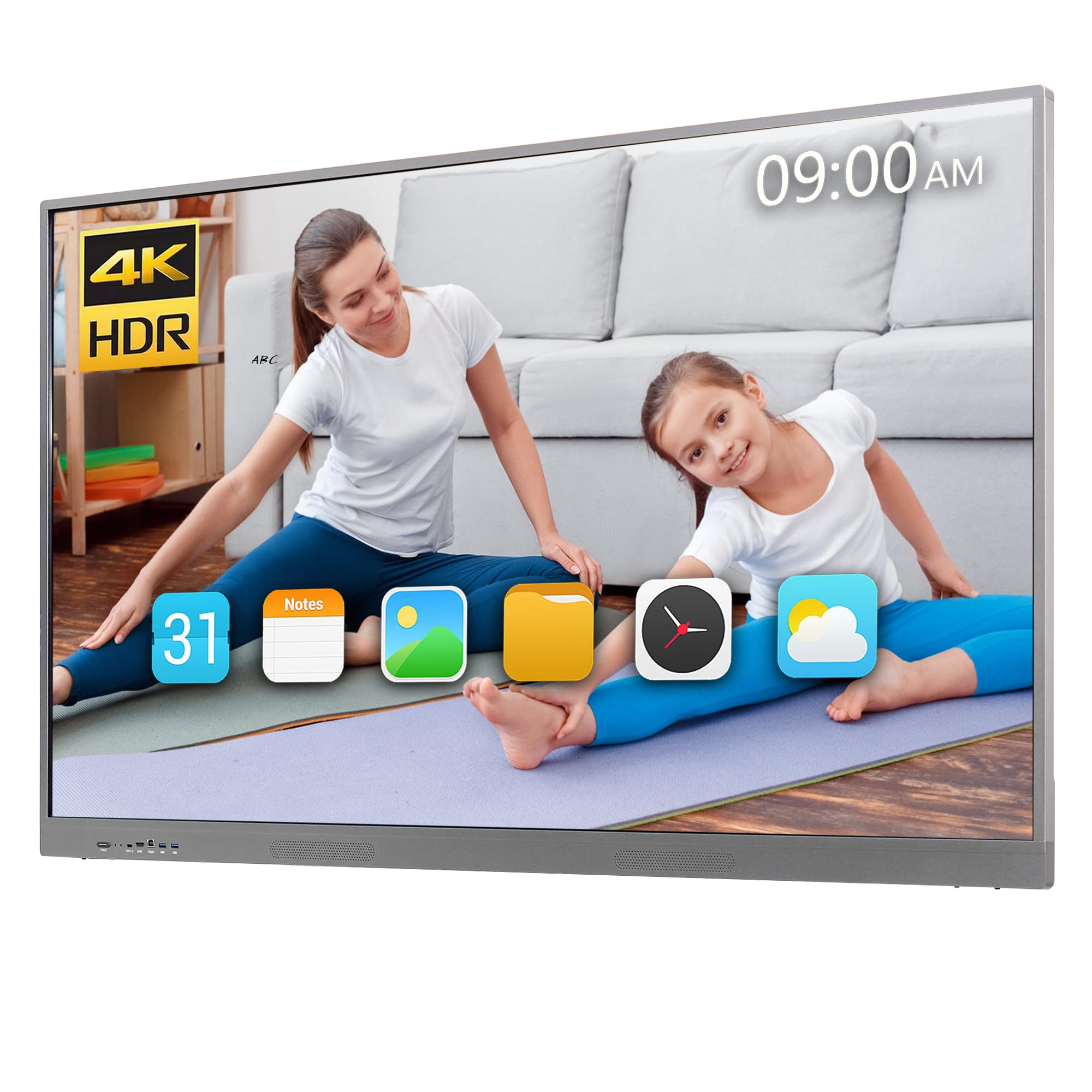 SELFIE CAT 65'' Interactive Touchscreen Monitor Smart Digital Electronic Whiteboard Interactive Board with Wall Mount 4K UHD Smartboard Touchscreen Display All in One Computer for Classroom Business