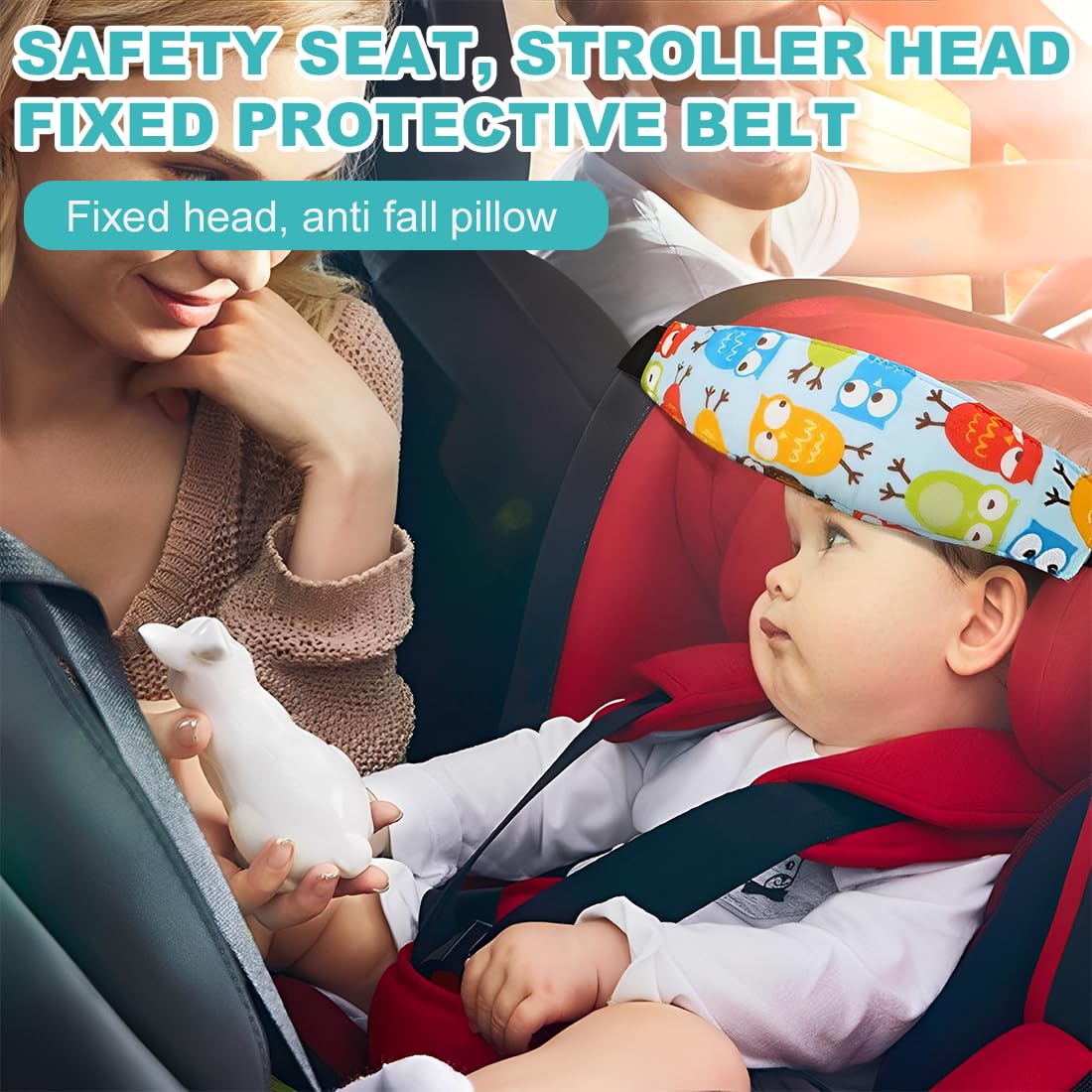 HAZMA 2 Paquetes De Bandas De Seguridad Para Sillas De Coche Para Niños, Banda Ajustable Para Cochecitos, Protege La Seguridad De Los Niños, Banda Para La Cabeza De La Silla De Coche