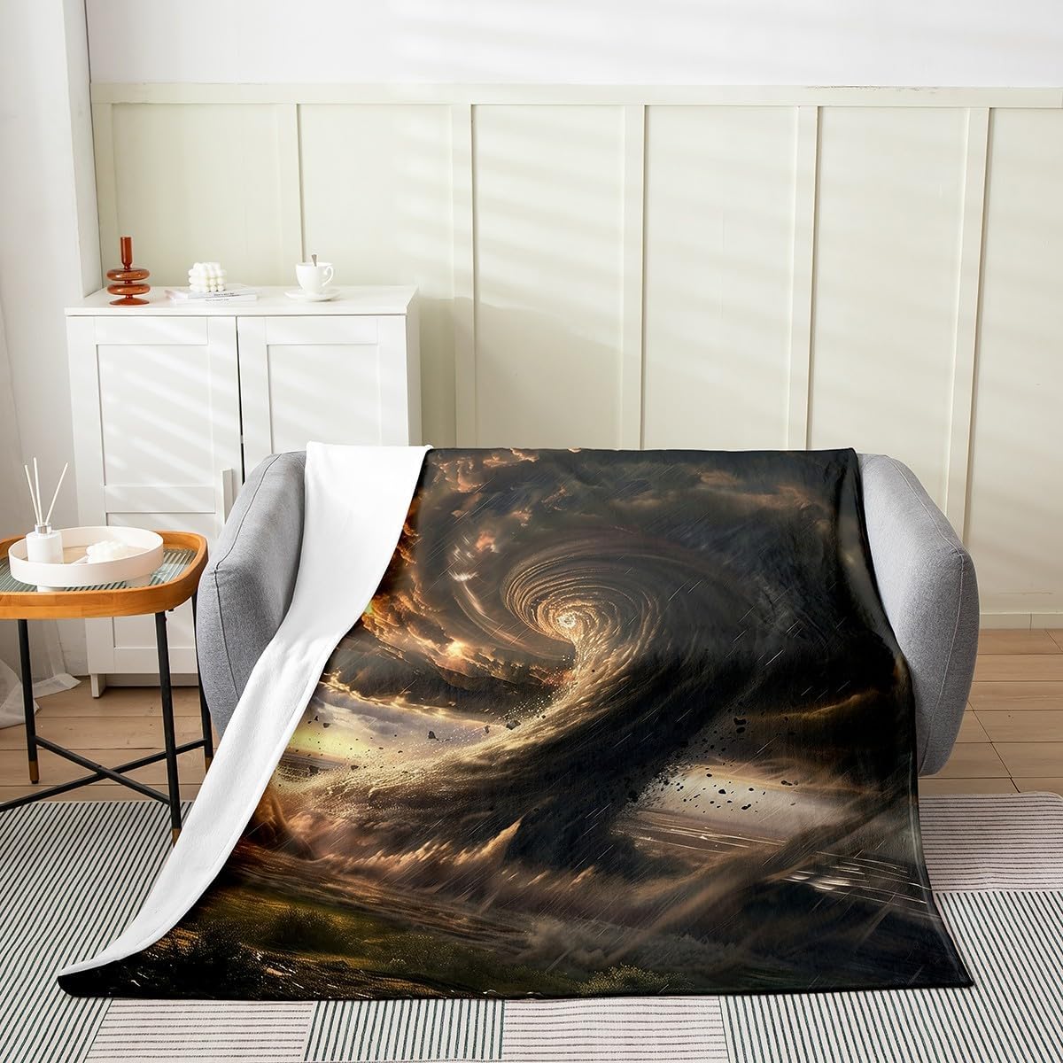 Chinese Purple Dragon Fleece Blanket,Ancient Animal Retro Tribal Dragon Bed Blanket for Kids Teens,White Flowers Starry Golden Glitter Flannel Blanket for Room Decor,Queen 90"x90"