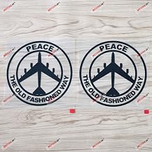 2X Black 6'' Peace Air Force B-52 B52 Decal Sticker The Old Fashioned Way Car Vinyl no bkgrd