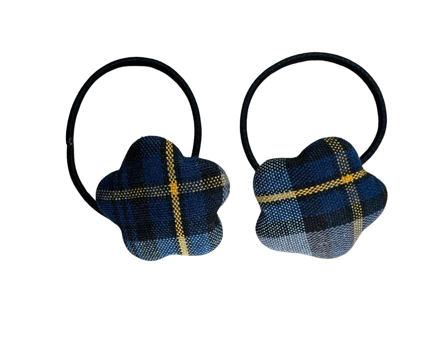 School Uniform Plaid Flower Shape Button Hair Ties/Set of 2/Girls & Women Hair Accessories/Pony tail Holder|AGD Accessories/Hair Bobbles (Plaid 57) School Uniform Plaid Flower Shape Button Hair Ties/Set of 2/Girls & Women Hair Accessories/Pony tail Holder|AGD Accessories/Hair Bobbles (Plaid 57)