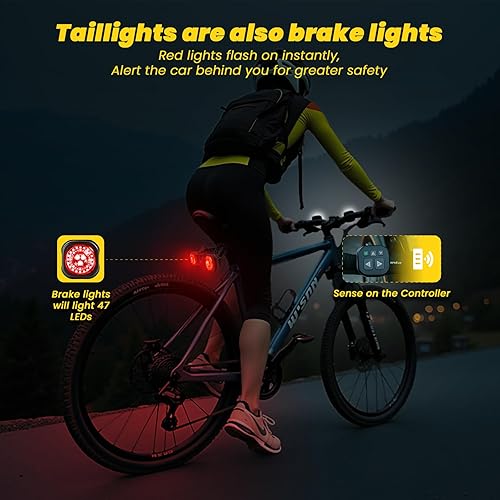 Miniatura 6 de Sistema de luces inteligentes para bicicleta luz trasera, faro y señal de giro, luz de bicicleta delantera y trasera de sincronización para