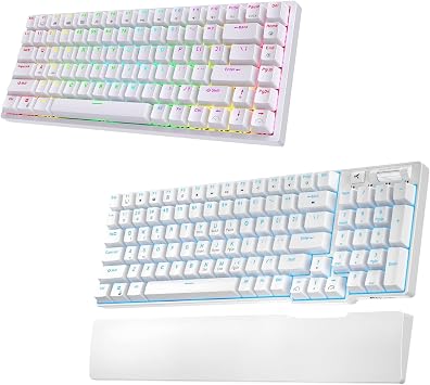 RK ROYAL KLUDGE RK84 RGB Brown Switch White & RK96 Blue Backlight Brown Switch White Bundle
