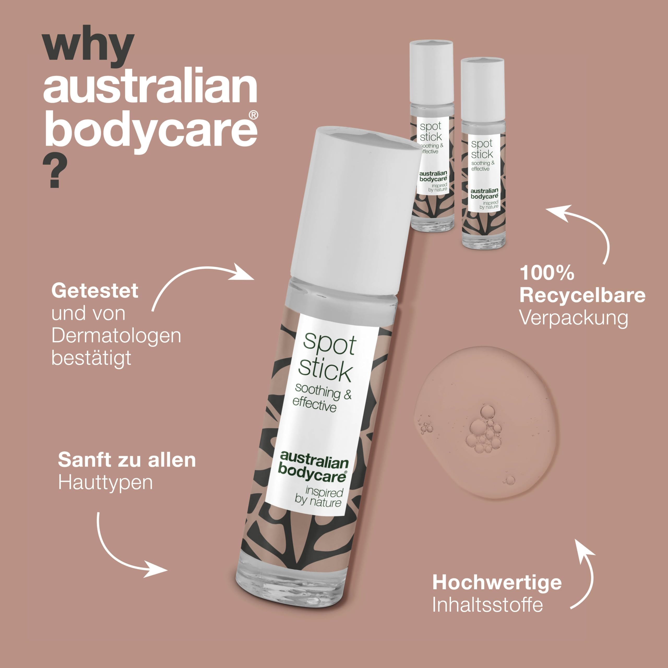 Australian Bodycare Spot Stick | Pickelstift mit Teebaumöl | Tea Tree Oil Anti Pickel Stift | Auch zur Pflege bei Akne | 100% Vegan | zum Pickel loswerden & nach ausdrücken | 3 x 9 ml