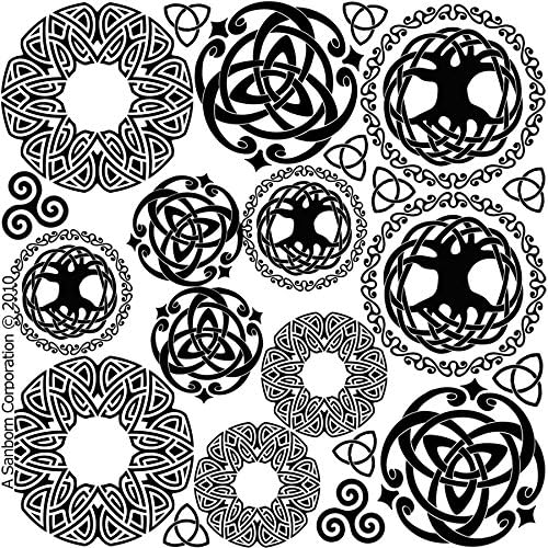 Celtic Round Knots Glass Decal Black Enamel