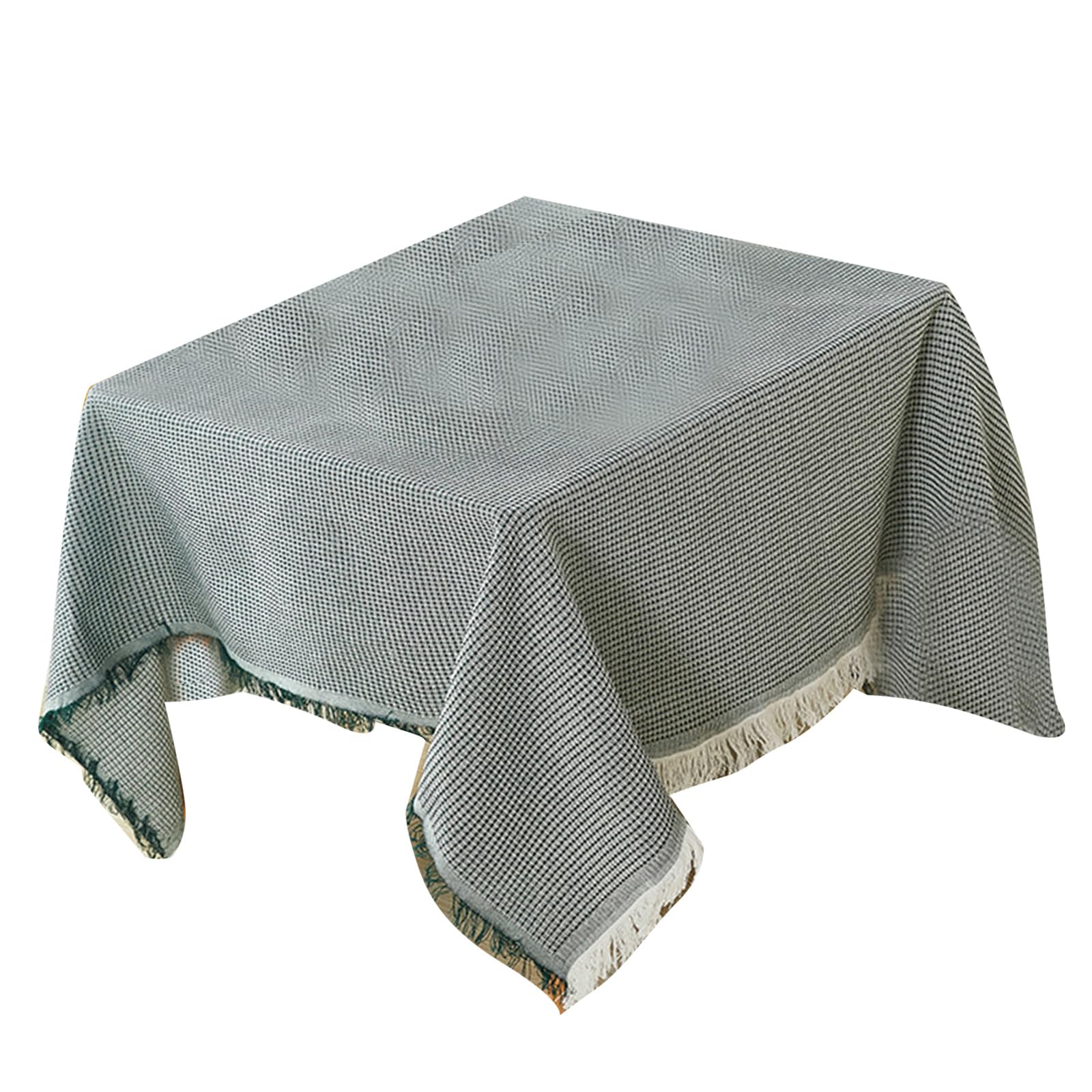 Nappe rectangulaire en coton et lin lavable pour table de cuisine