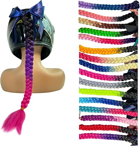 Coletas de Pelo con Rampa Gradiente para Casco de Moto y Bicicleta Trenzas con Ventosa 1 Unidad (Casco NO Incluido)