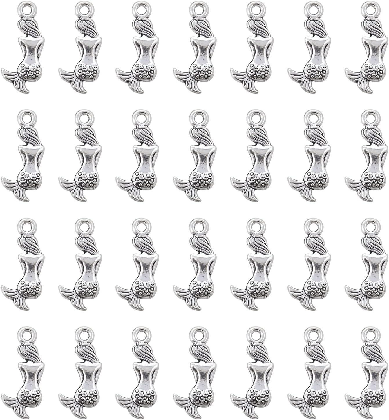 Honbay 100PCS Antique Alloy Mermaid Charms Pendant for Bracelets Necklace Earrings Jewelry Making DIY Craft
