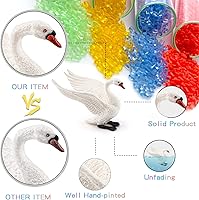 Vista 2 de LC JoyCre 4PCS Cisne Blanco Figura Ganso Cisne Juguete Figura de Animal para Niños Pequeños Figuras de Animales Preescolares Proyecto Educativo