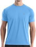 Roadbox Men's UPF 50+ Sun Protection Swim Shirts, Short Sleeve Running Rash Guard, Quick Dry Watersport Top for Surfing