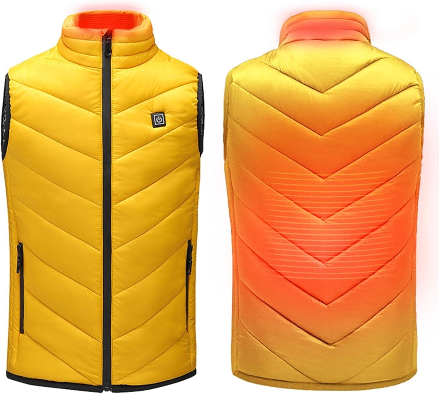 Gilet chauffant enfants vêtement thermique hiver jaune pour sport