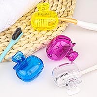 Vista 5 de Paquete de 4 fundas para cepillos de dientes, protector de cepillo de dientes, clips portátiles de plástico para cepillos de dientes, funda