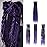 Sangtok 24in Single Ended 3 in 1 Dreadlock Extensions, 24in 30pcs Ombre Purple Mixed Dreads Extensions Set SE Dreads with Curly Dreadlocks for White Women