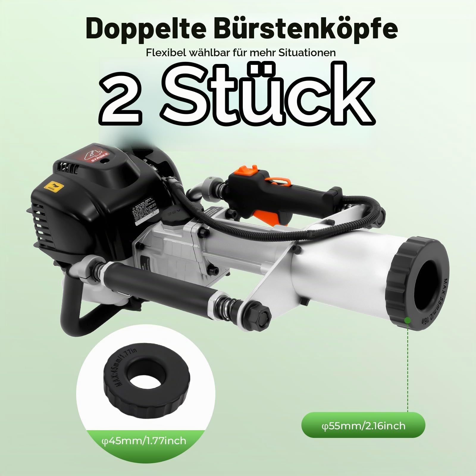 Benzin Pfahlramme, 1200W 37.7CC 4-Takt Rammen RammgeräT Stapeltreiber, 8500RPM Gasbetriebener T-Pfostentreiber HandgefüHrte Ramme FüR Gartenbau, Zaunbau, Bauwesen