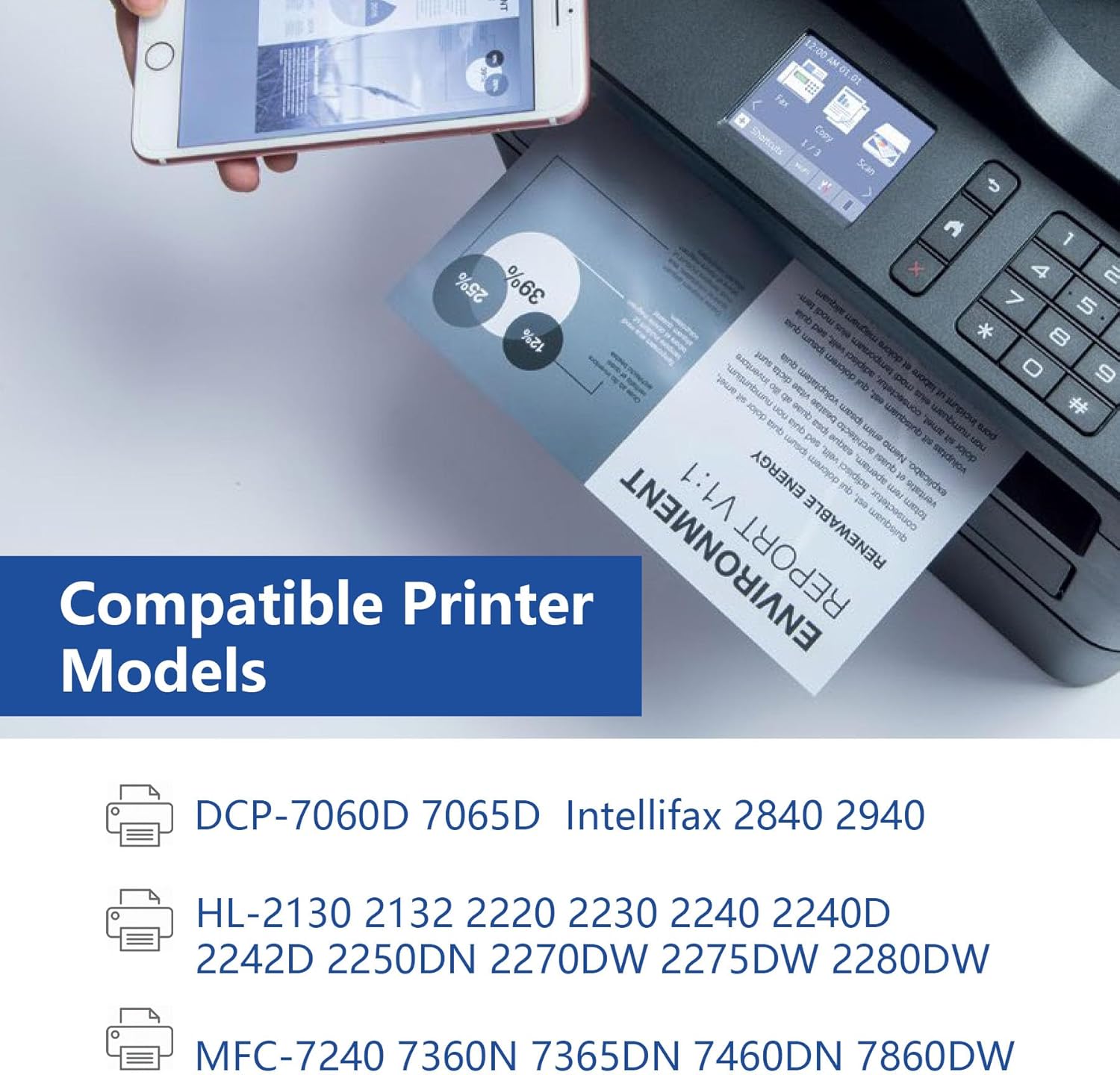TN450 Toner Cartridge High Yield Replacement for Brother TN-450 TN420 with HL-2240D HL-2270DW HL-2280DW MFC-7860DW MFC-7360N DCP-7065DN Printer (1 Black)