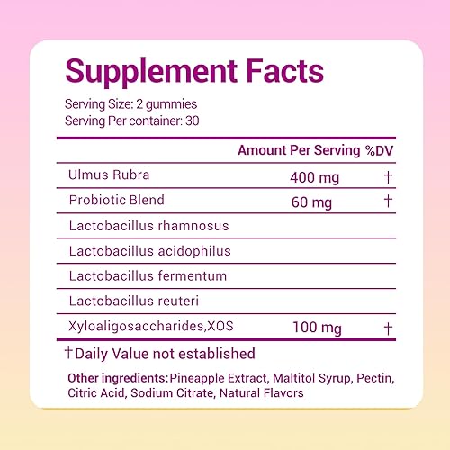 Miniatura 2 de Her Juicy - Gomitas probióticas diarias para mujer con prebióticos y olmo resbaladizo, promueve el equilibrio del pH, la salud intestinal y el apoyo