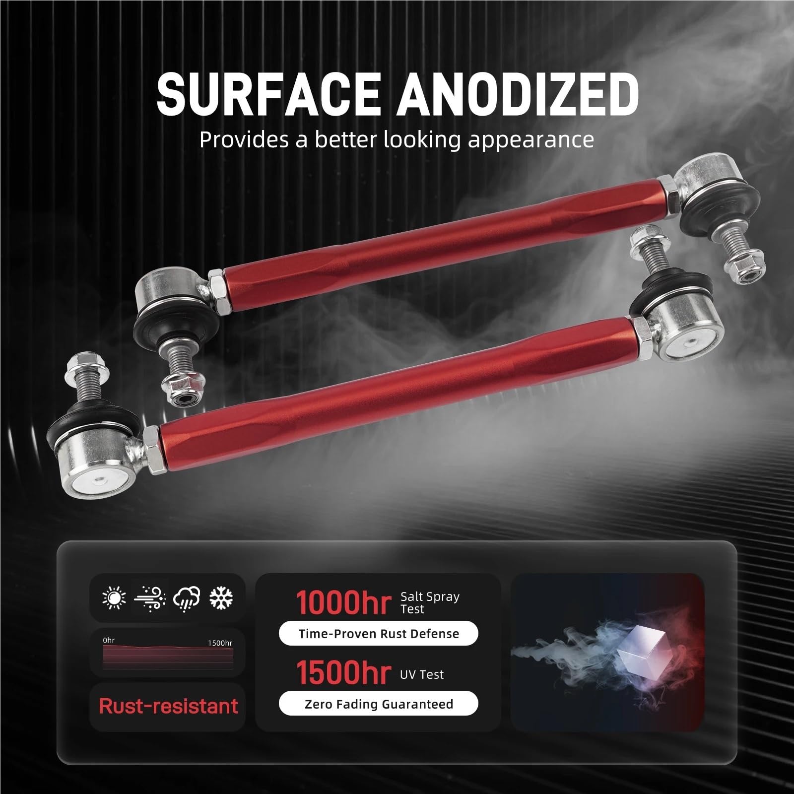 stabilizujące Stabilizator Pasuje do Bmw E90 E87 E92 E93 E91 E82, Z4 E89, X1 E84, 31356765933, 31356765934 Regulowany zestaw końcówek stabilizatora przedniego(Blue)