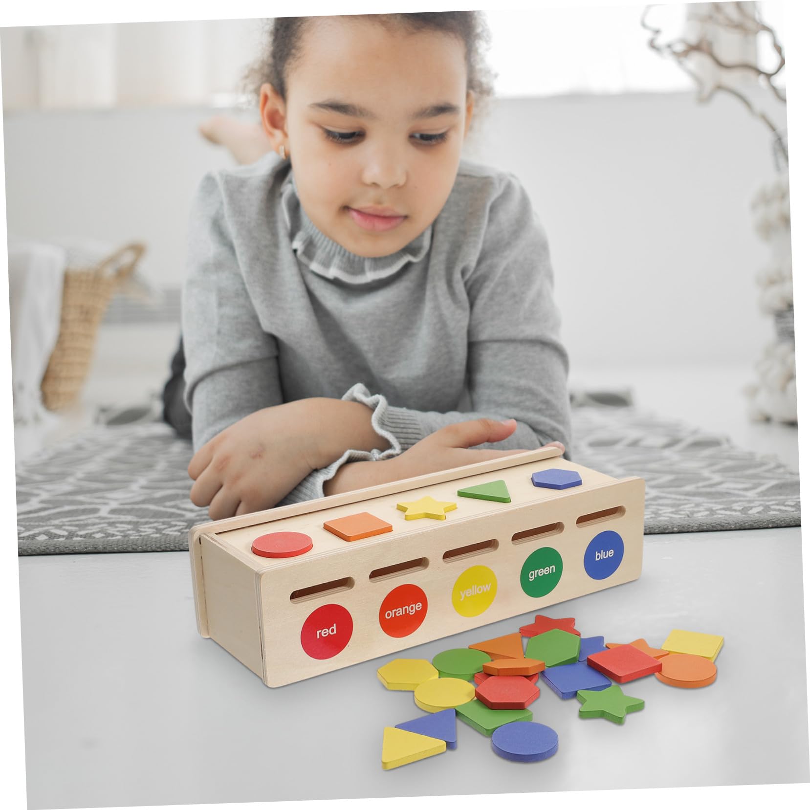 Juego de Clasificación de Madera Colores para Niños, Juguete Sensorial para Desarrollo Temprano y Aprendizaje