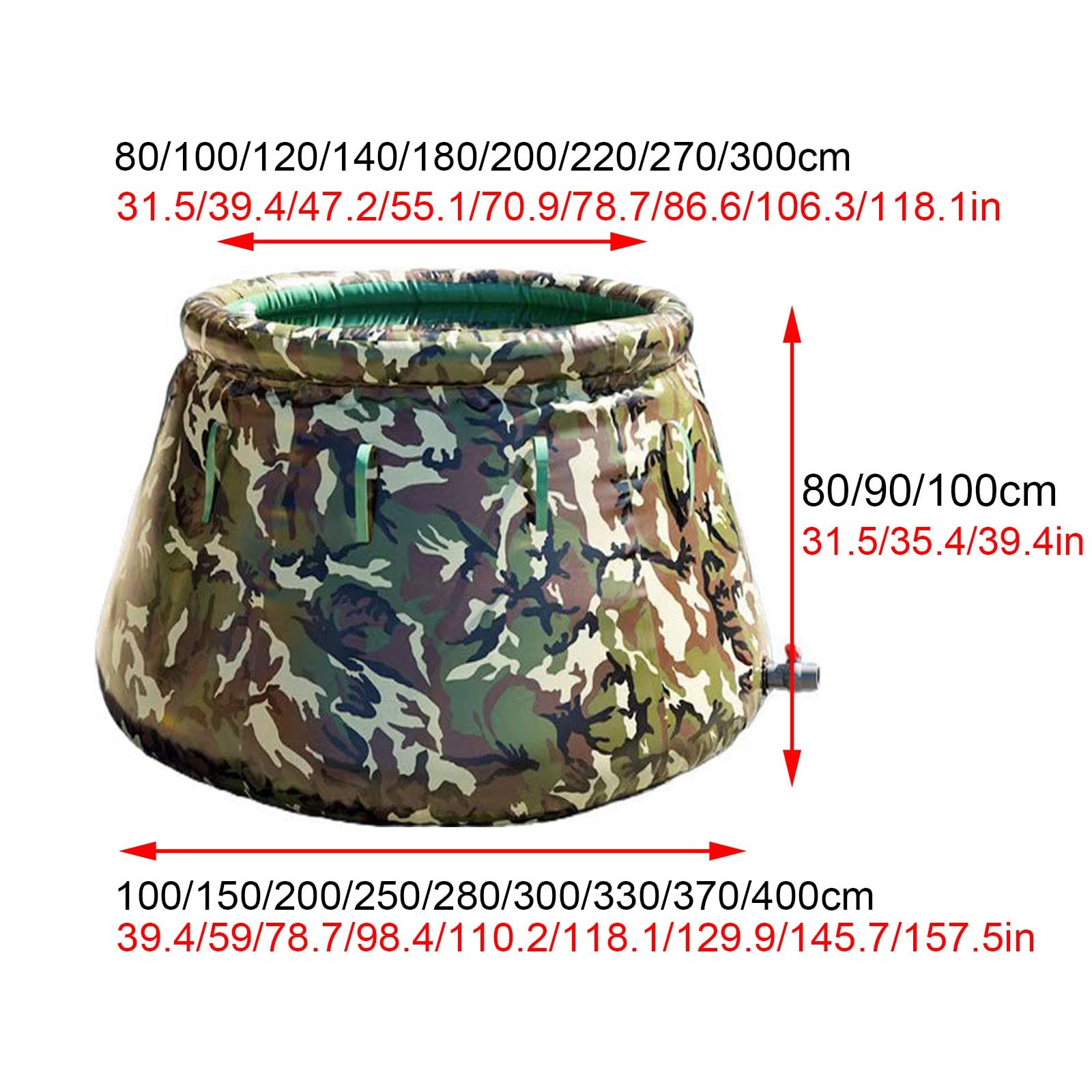 Faltbarer Wasserkanister Mit Hahn Material PVC/TPU Geeignet für Den Transport, Die Lagerung und Das Sammeln Von Wasser Camouflage-Farbe