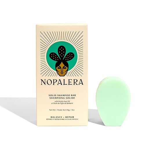 Nopalera Barra de champú, equilibrio y reparación, para cabello graso, color seguro, sin parabenos, silicona y sulfato, hecha con aceite de tuna
