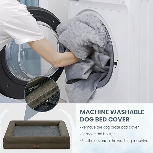 Miniatura 4 de Cama Ortopédica XL para Perros de Tamaño Grande, Cama para Mascotas de Espuma Viscoelástica con Gel Lavable con Funda Extraíble, Fondo Impermeable