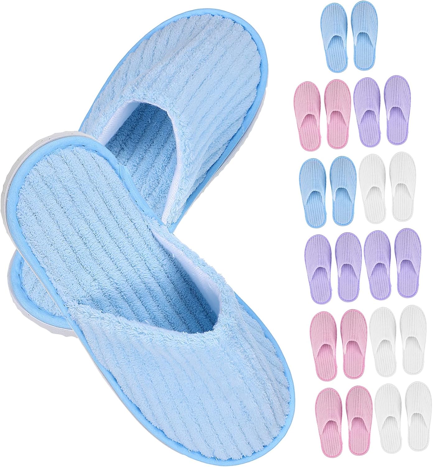 12pairs Disposable Slippers for Guests Comfortable Non-slip House Shoes Purple Yoga Studios and Events