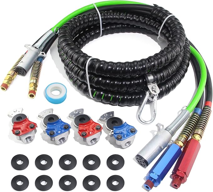 GREPSPUD 15 Ft Truck 3 in 1 Air Line Hose Kit Heavy Duty