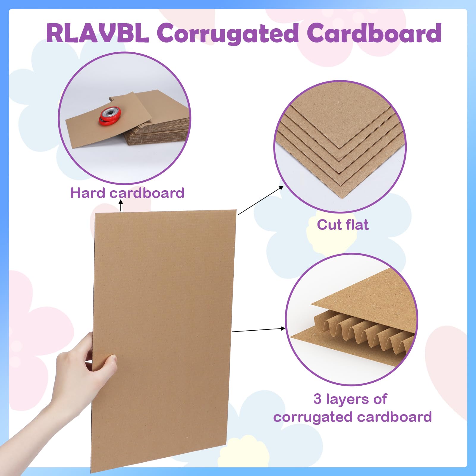 RLAVBL Confezione da 50 fogli di cartone ondulato, 28 x 35 cm, inserti piatti in cartone per spedizioni, spedizioni, imballaggi, artigianato fai da te